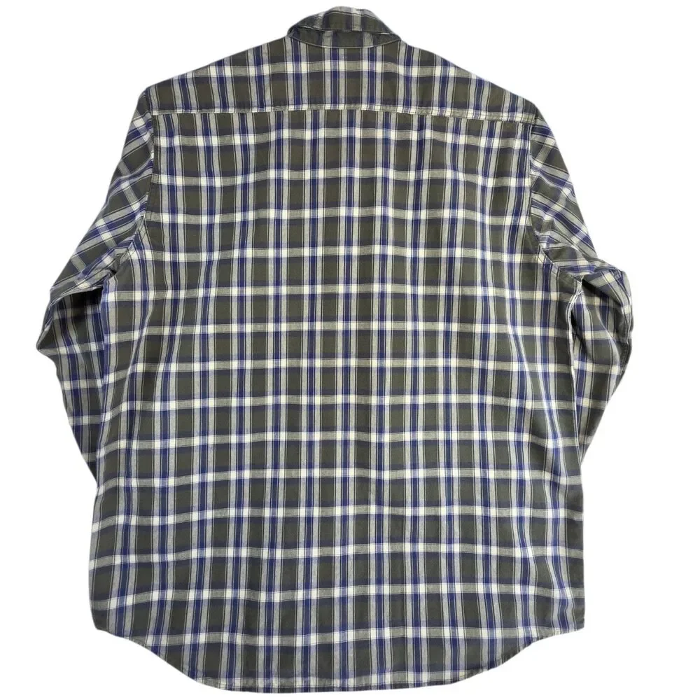 Carhartt Vintage Button Down Men XL Tall Rugged Outdoor Cotton Shirt Made n USA